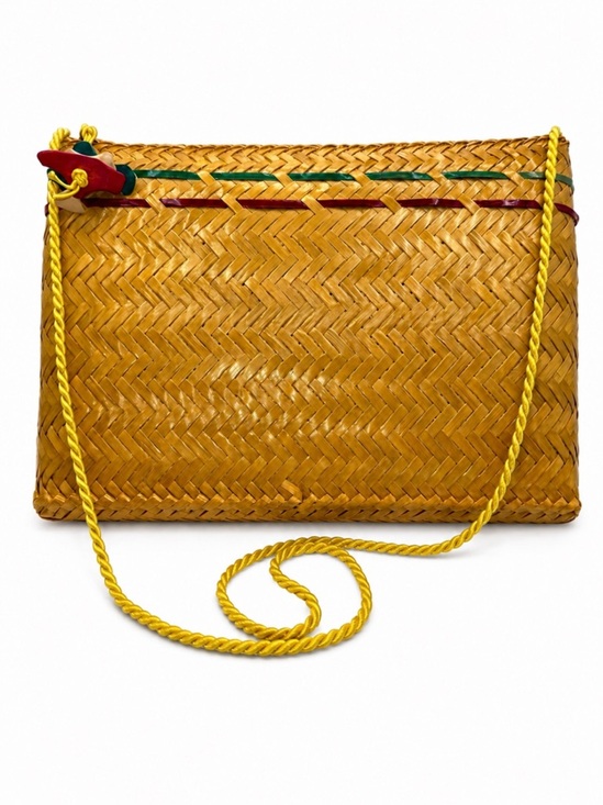 unbranded Handbags - Yellow Woven Straw Shoulder Purse Crossbody Clutch Bag | No brand, Zip Top